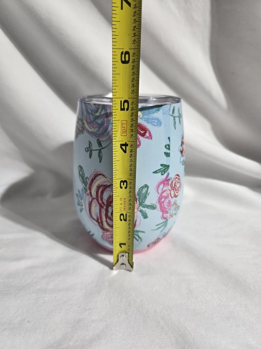 NWOT Matilda Jane Floral Insulated Wine Tumbler 11oz Blue Pink Stainless Steel